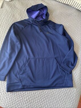 Nike Men’s Blue Hooded Pullover with Purple Lining